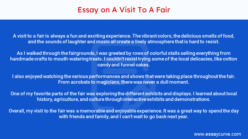 a visit to a fair short essay in english