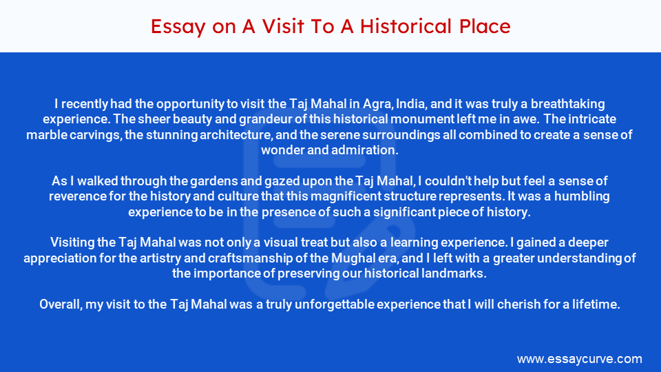 Short Essay on A Visit To A Historical Place