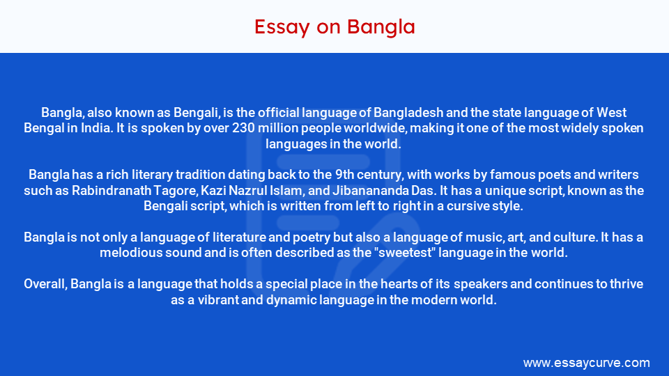 Short Essay on Bangla