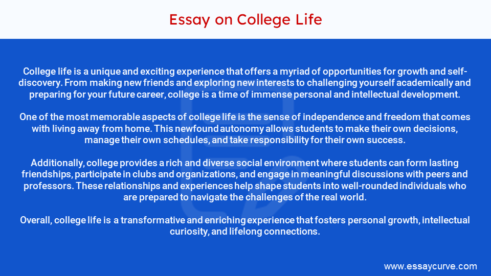 Short Essay on College Life