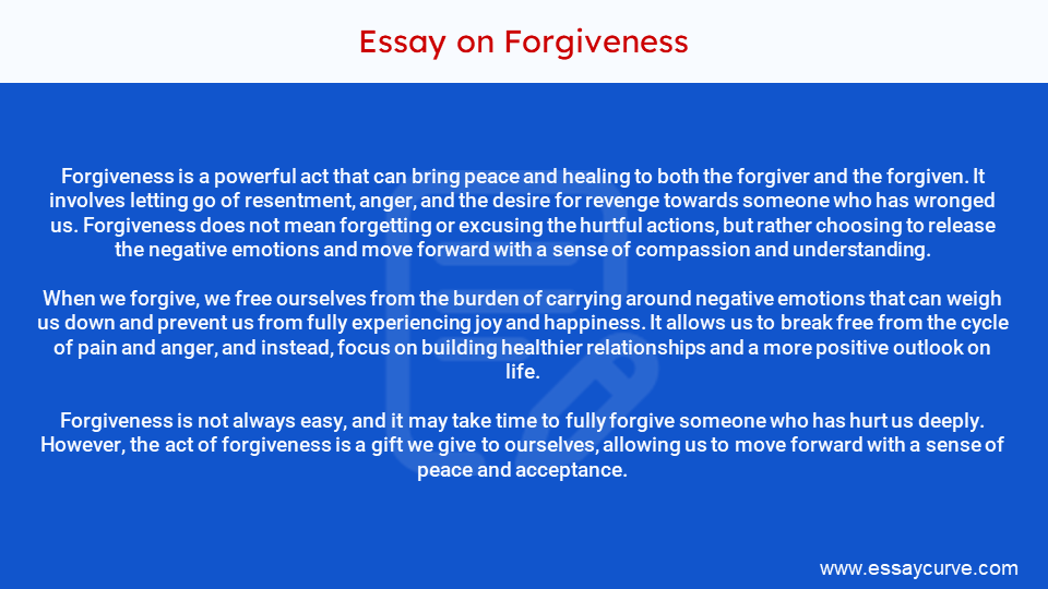 Short Essay on Forgiveness