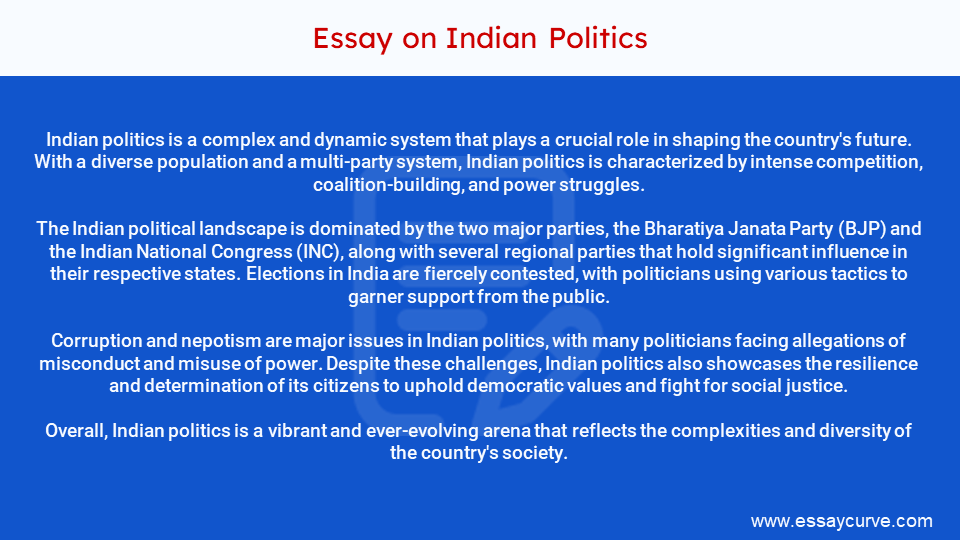 Short Essay on Indian Politics