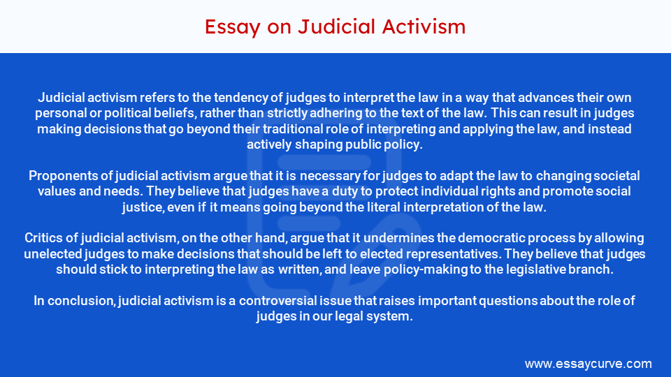 Short Essay on Judicial Activism