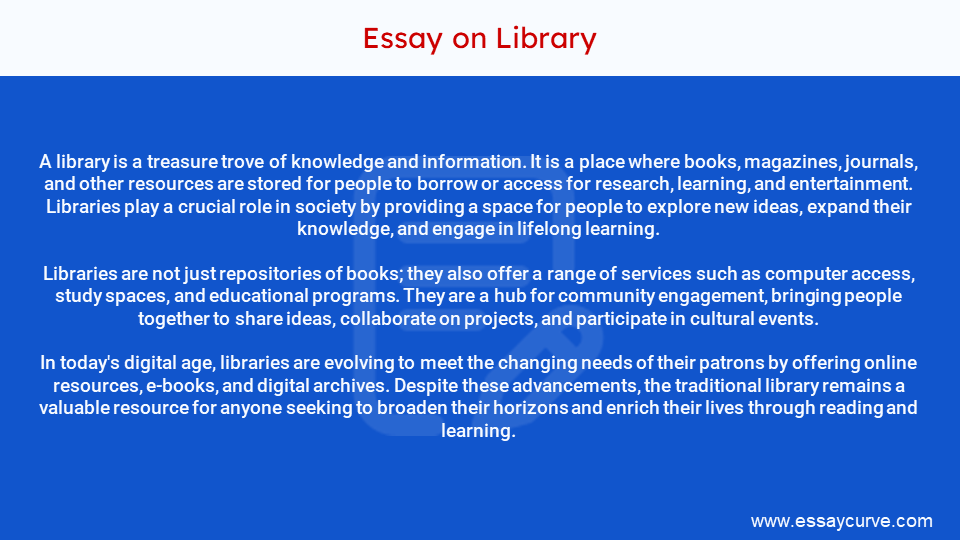 Short Essay on Library