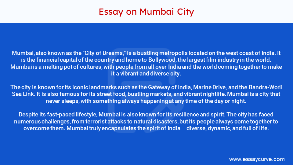 Short Essay on Mumbai City