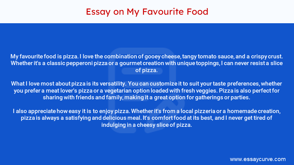 Short Essay on My Favourite Food