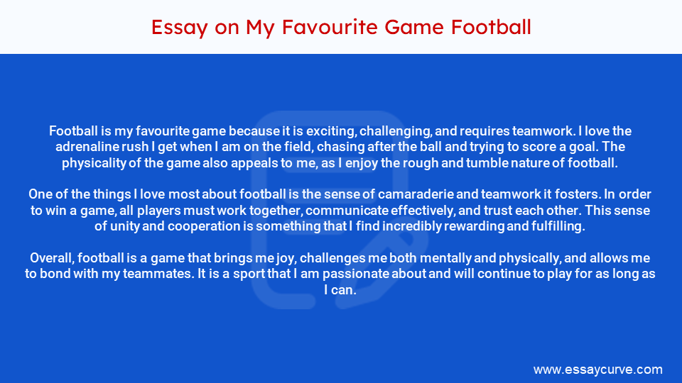 Short Essay on My Favourite Game Football
