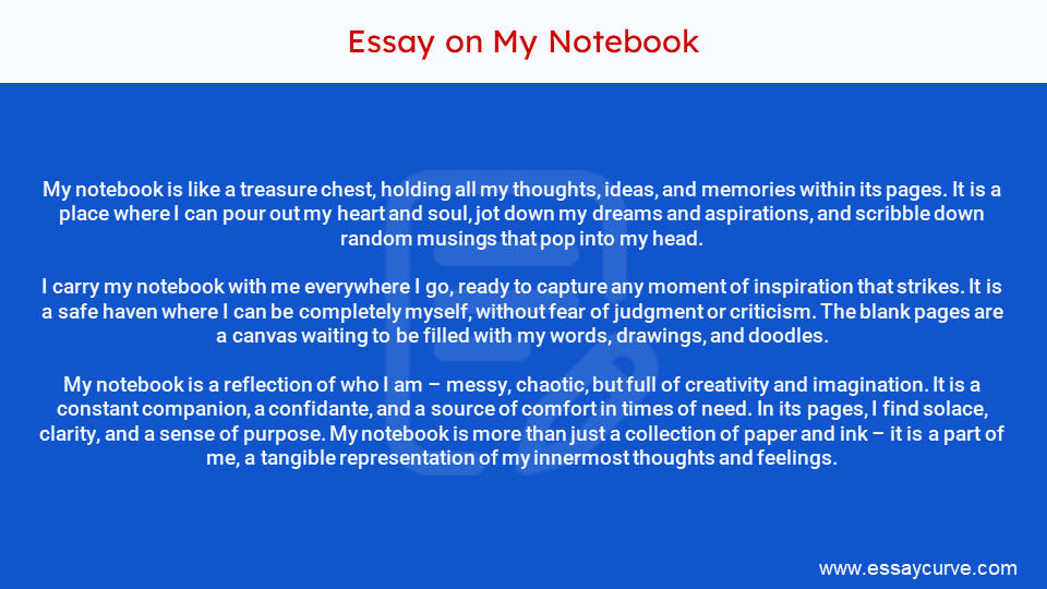 Short Essay on My Notebook