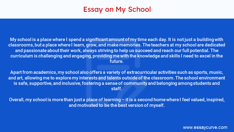 Short Essay on My School