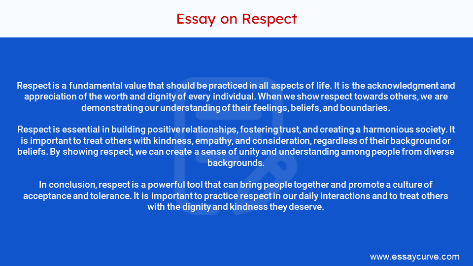 Short Essay on Respect