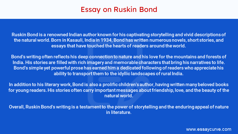 Short Essay on Ruskin Bond