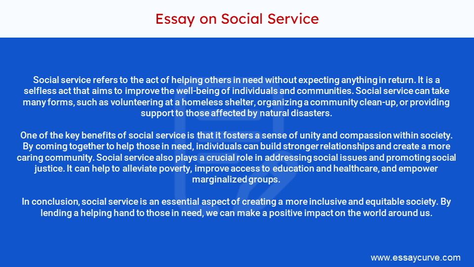 Short Essay on Social Service