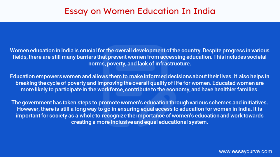 Short Essay on Women Education In India