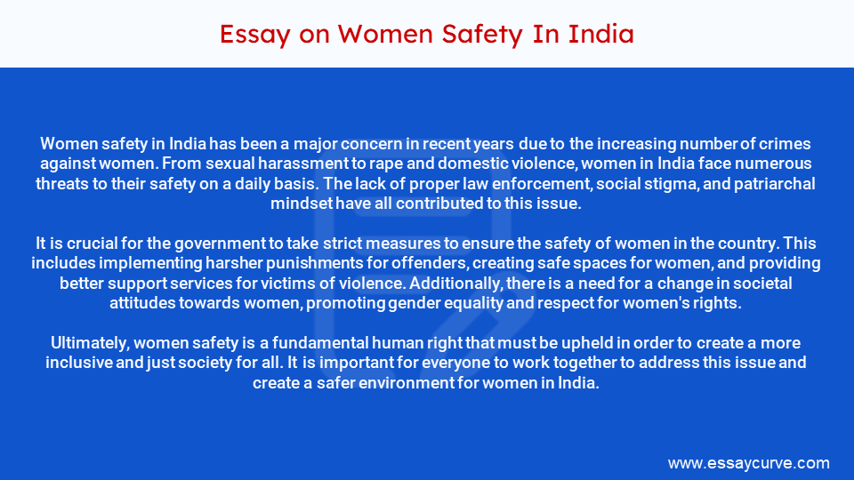 Short Essay on Women Safety In India